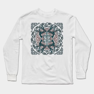 Art Nouveau Greyhounds - Pink & Cream Long Sleeve T-Shirt